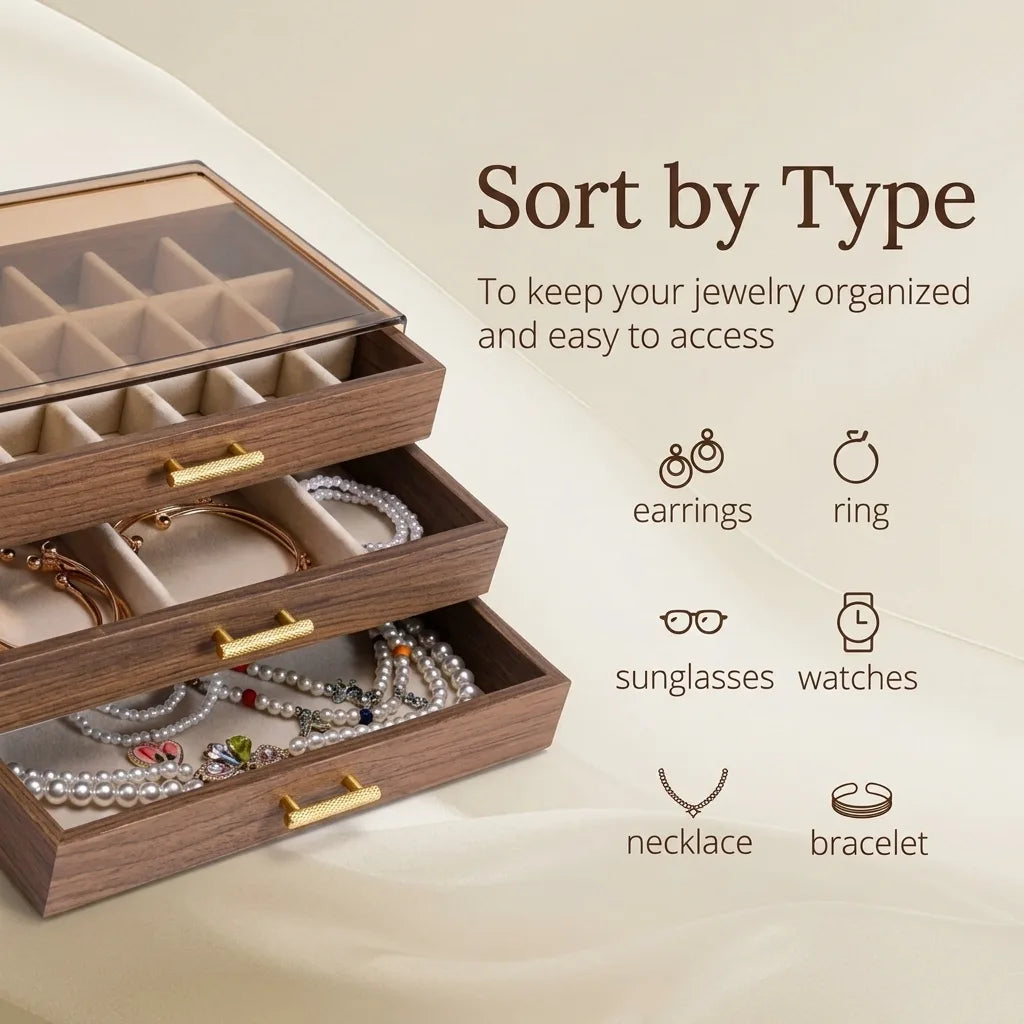 3 Layers Luxury Jewellery Box | Tangled Chains. Lost Earrings. Never Again | Womens Gift
