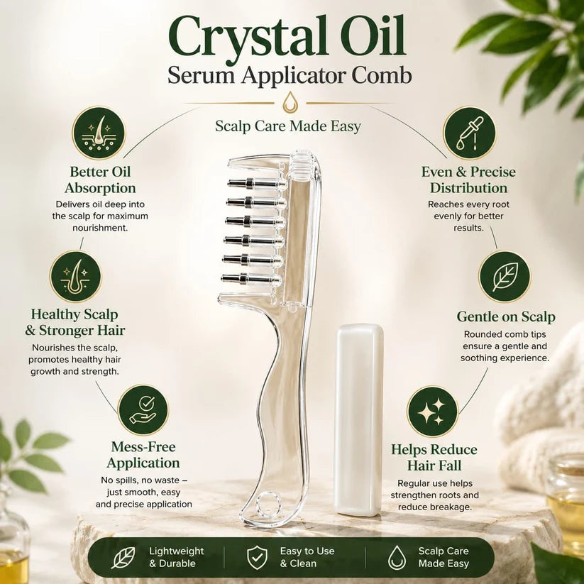 2 in 1 Crystal Oil & Serum Applicator Comb