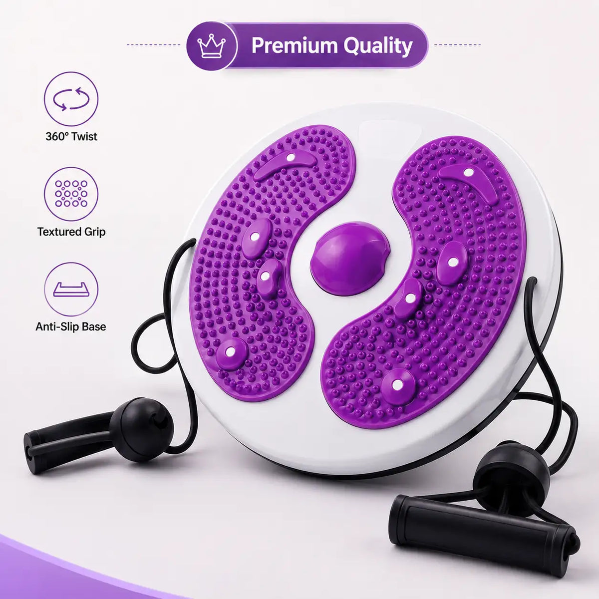 Waist Twisting Turntable with Resistance Handles | Slim Waist & Leg Toning Board