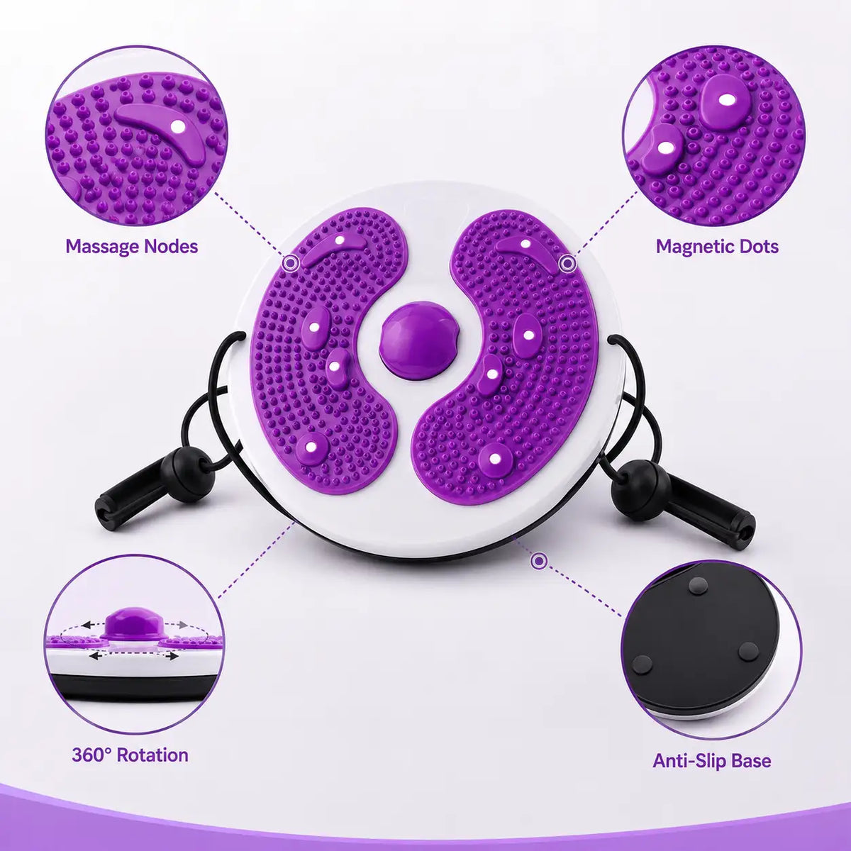 Waist Twisting Turntable with Resistance Handles | Slim Waist & Leg Toning Board