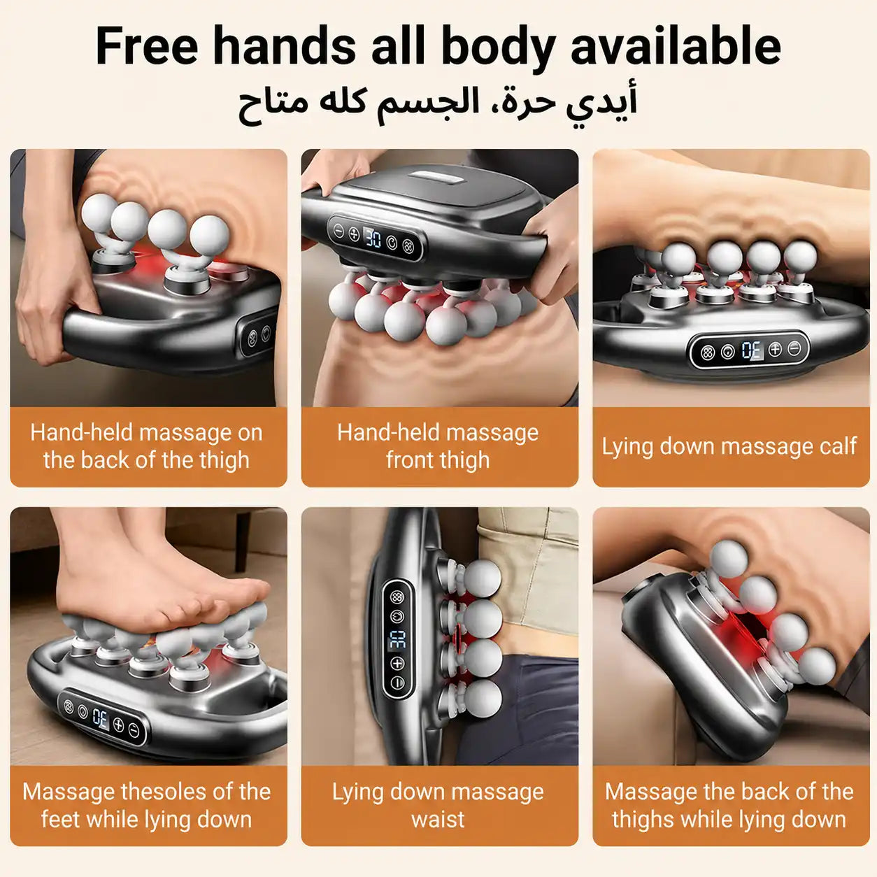 Multi-Head Deep Tissue Massager - Deep relaxation and muscle recovery anytime, anywhere.