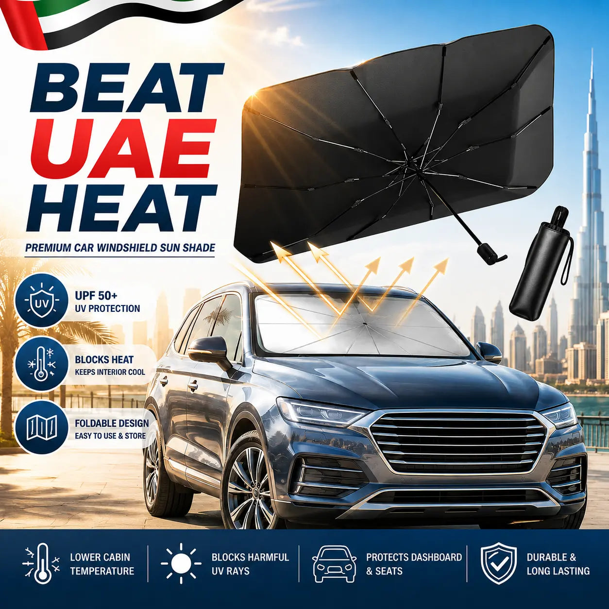 Foldable Car Windshield Sun Shade – Keeps Your Car Cooler
