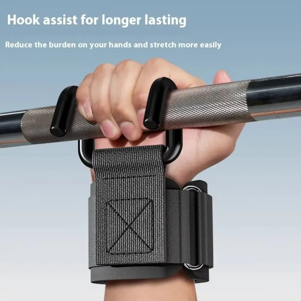 Weight Lifting Hooks with Wrist Straps | Heavy-Duty Grip Support for Gym & Strength Training
