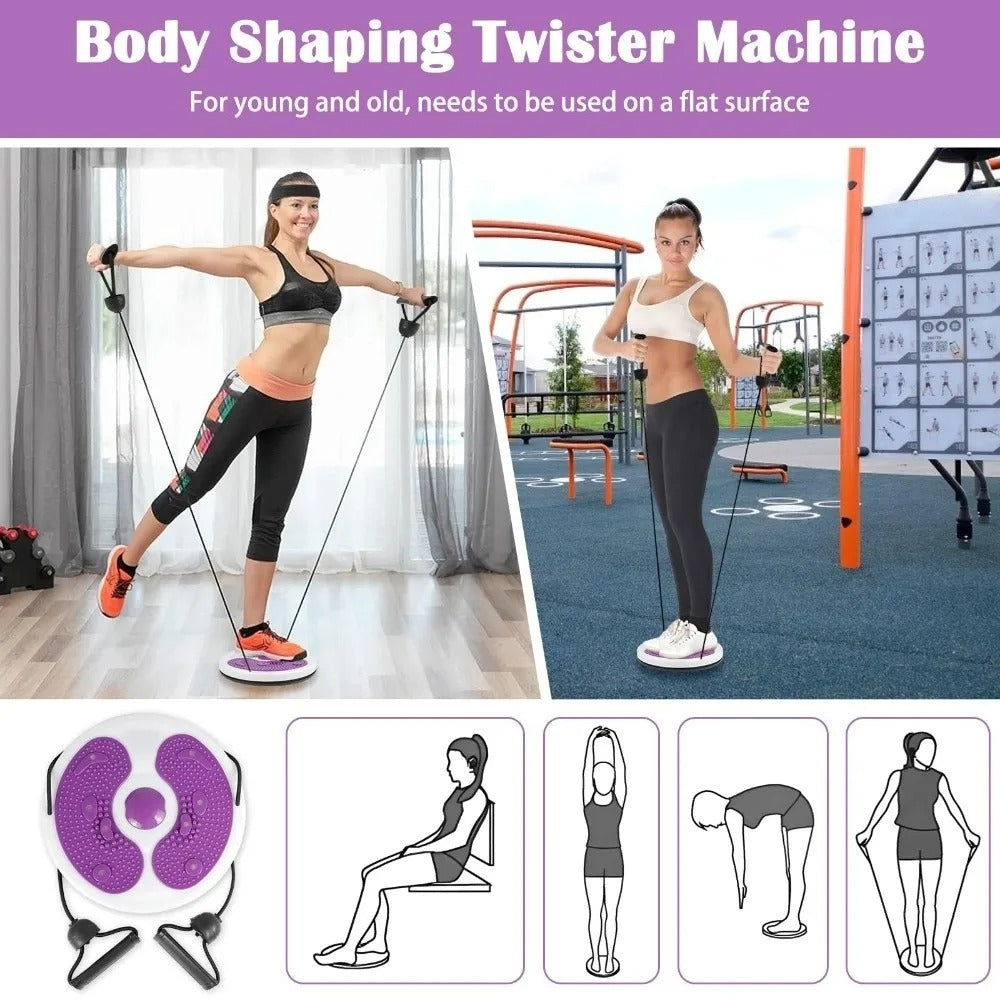 Waist Twisting Turntable with Resistance Handles | Slim Waist & Leg Toning Board