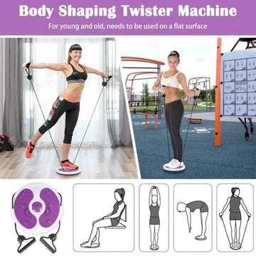 Waist Twisting Turntable with Resistance Handles | Slim Waist & Leg Toning Board