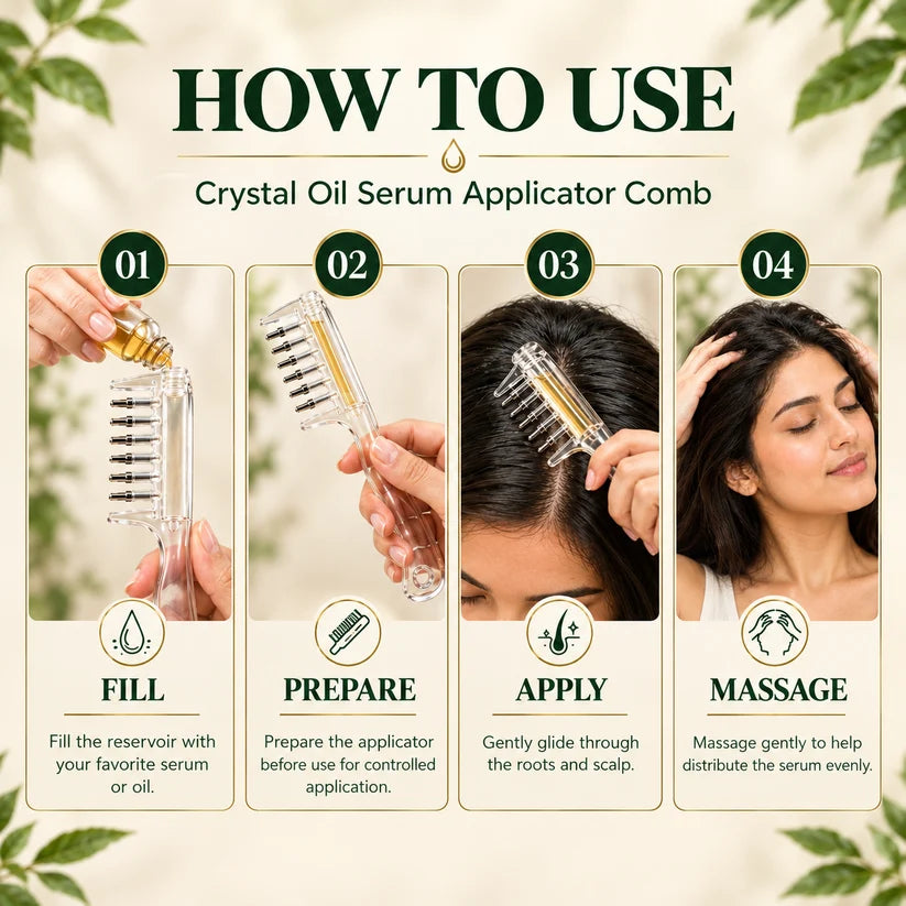 2 in 1 Crystal Oil & Serum Applicator Comb